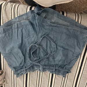 American eagle high waisted denim mom shorts
